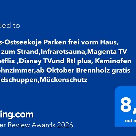 Apartman Maltes-Ostseekoje Parken Frei Vorm Haus, 500M Zum Strand,Infrarotsauna,Magenta Tv Mit Netflix ,Disney Tv,Rtl Plus, Kaminofen, E-Rad ,Mueckenschutz, Alle Kosten Und Gebuehren Enthalten